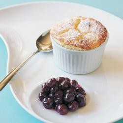 Lemon delicious with crushed blueberries