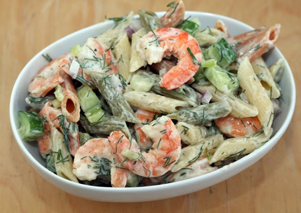 Lemon-dill shrimp and pasta salad