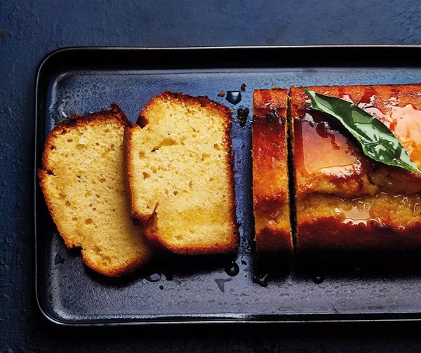 Lemon drizzle cake with bay leaf syrup 