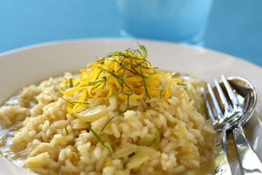 Lemon, fennel and basil risotto