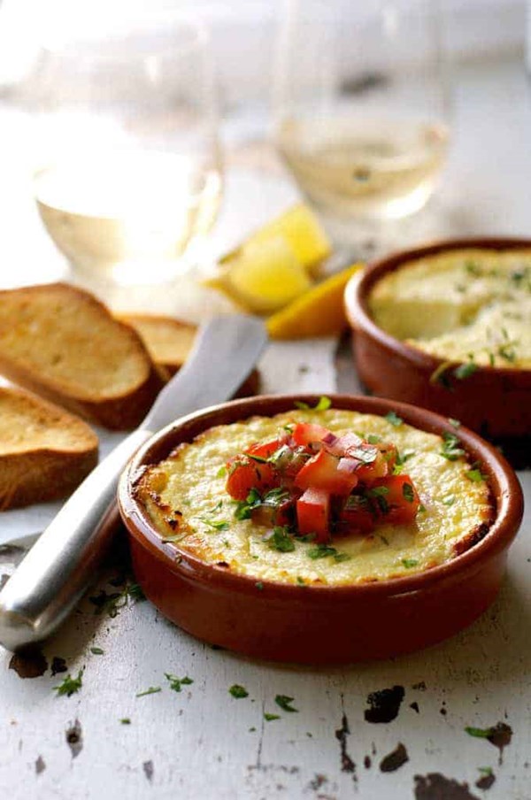 Lemon garlic baked ricotta