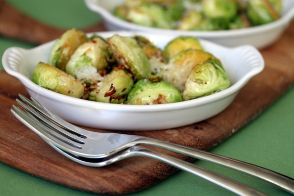 Lemon garlic Brussels sprouts