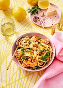 Lemon garlic shrimp pasta