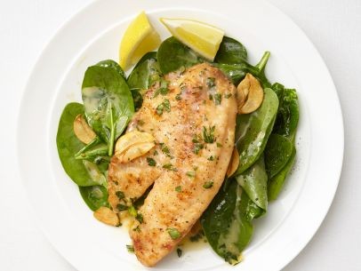 Lemon-garlic tilapia with spinach