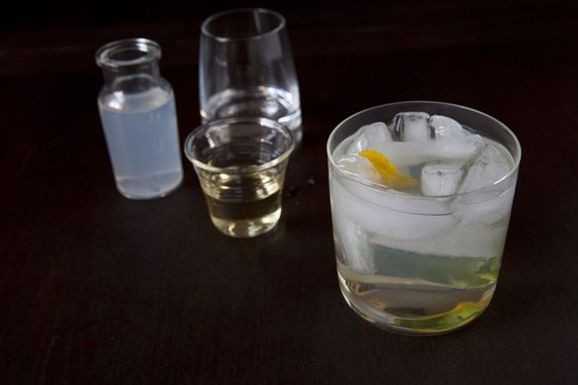 Lemon, ginger, basil cooler