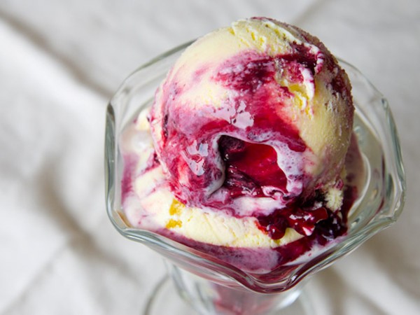 Lemon ginger blackberry swirl ice cream