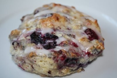 Lemon glazed berry scones