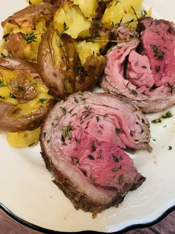 Lemon herb lamb loin roast