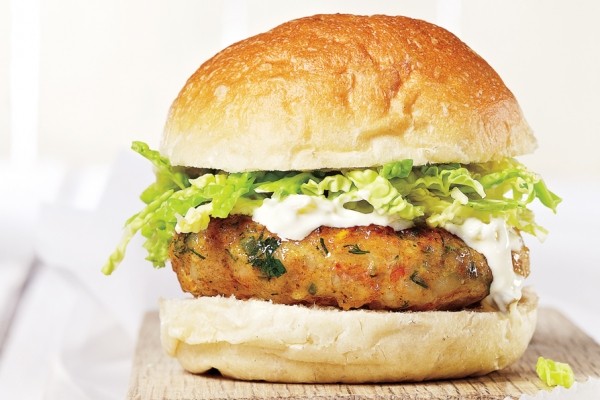 Lemon herb shrimp burgers