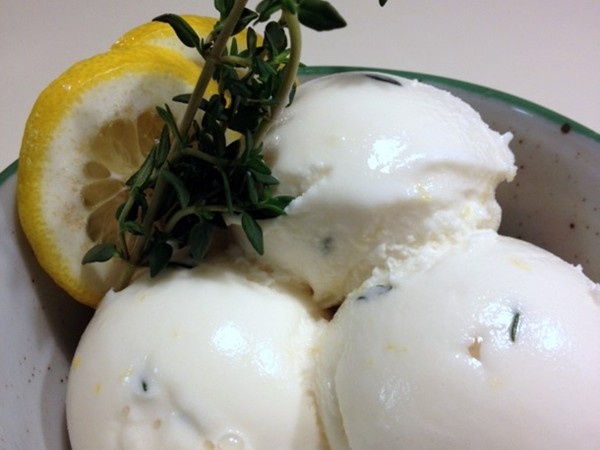 Lemon, honey and thyme frozen yogurt