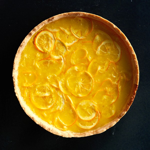Lemon-honey tart with salted shortbread crust
