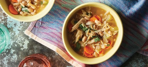 Lemon jack and orzo soup