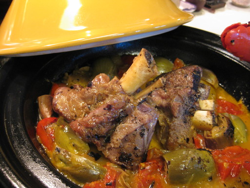 Lemon lamb shanks with baby artichokes