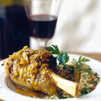 Lemon lamb shanks with couscous