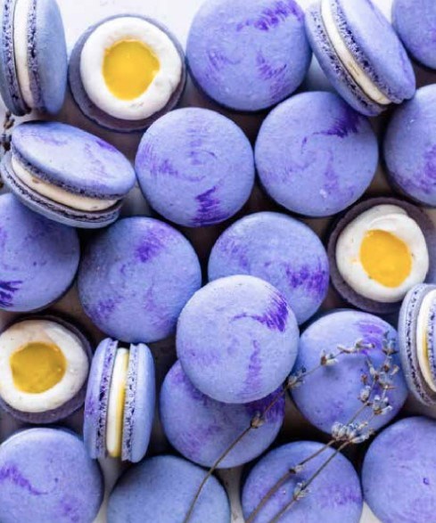 Lemon lavender macarons 