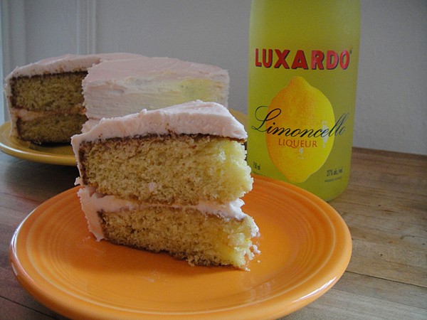 Lemon layer cake with Campari frosting