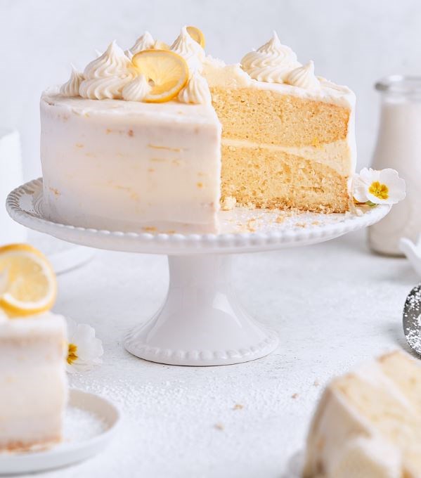 Lemon layer cake with lemon cream cheese frosting