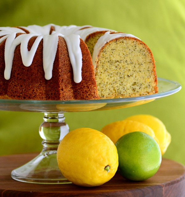 Lemon lime poppy seed bundt cake