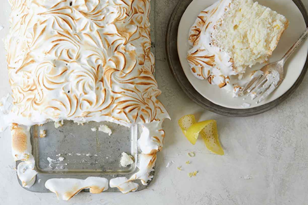Lemon meringue angel food cake
