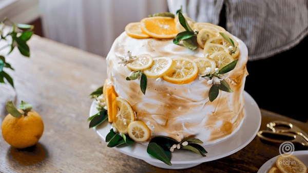 Lemon meringue layer cake