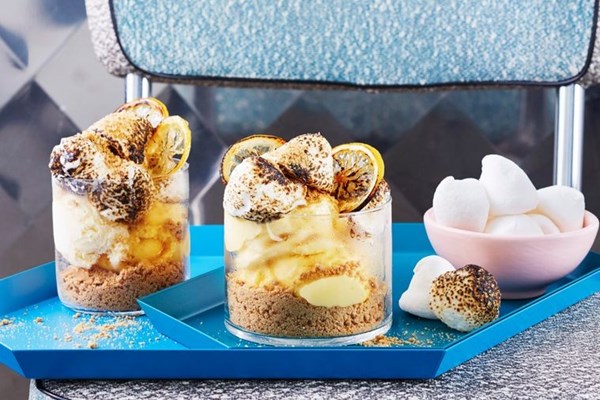 Lemon meringue marshmallow sundaes