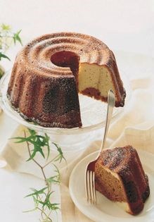 Lemon-molasses marble cake