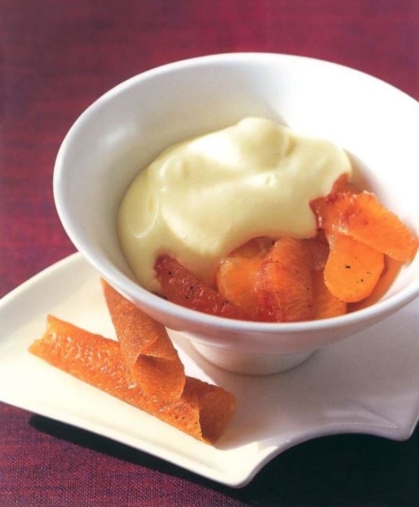 Lemon mousse with citrus compote