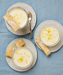 Lemon mousse with fennel seed shortbread