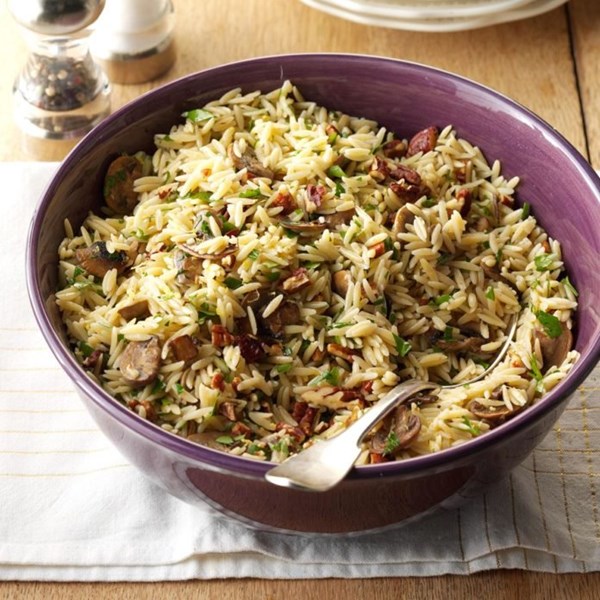 Lemon mushroom orzo
