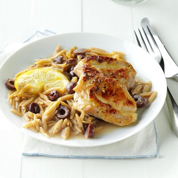 Lemon-olive chicken with orzo