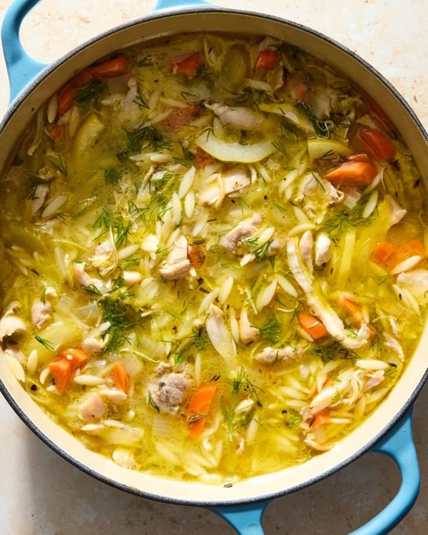 Lemon orzo chicken soup