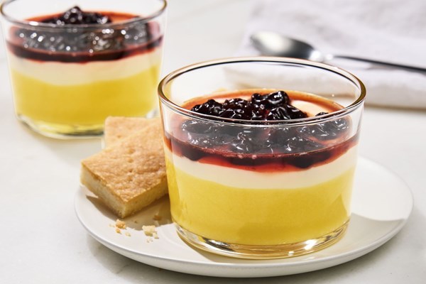 Lemon parfaits with tart cherries