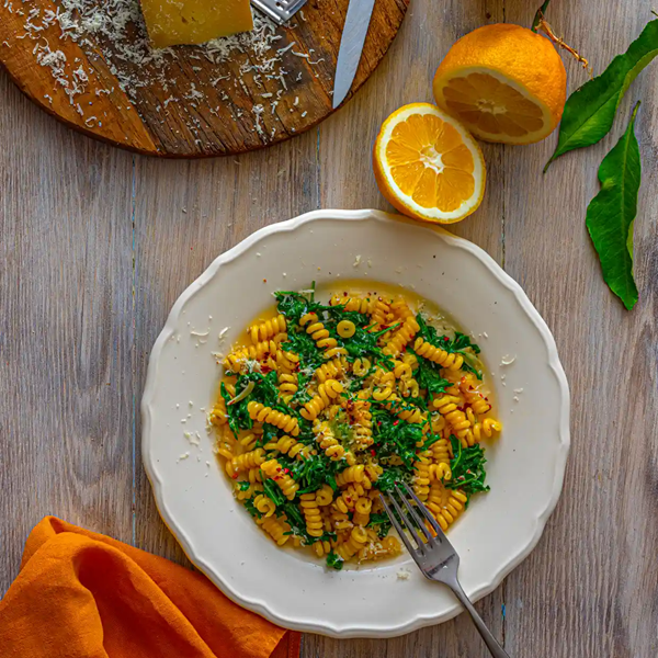 Lemon, Parmesan and rocket pasta