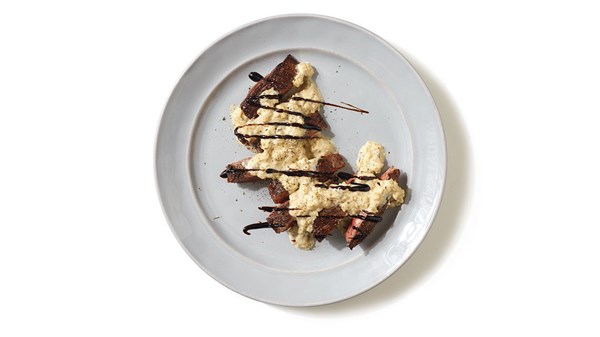 Lemon-Parmesan cream with balsamic glaze