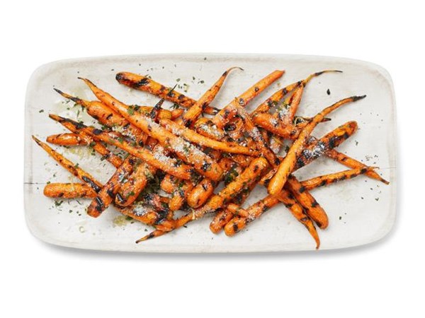 Lemon-Parmesan grilled carrots