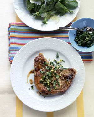 Lemon-parsley pork chops