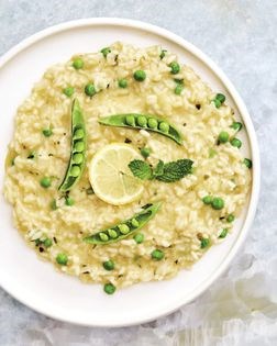 Lemon-pea risotto with mint