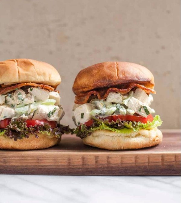 Lemon-pepper chicken salad sandwiches