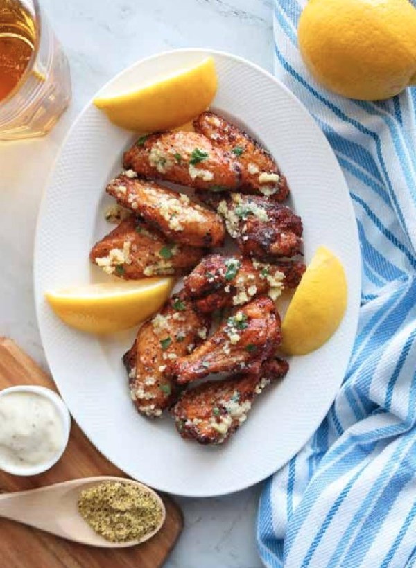 Lemon pepper garlic Parmesan [chicken wings]