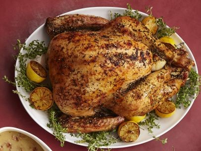 Lemon-pepper turkey with bacon gravy
