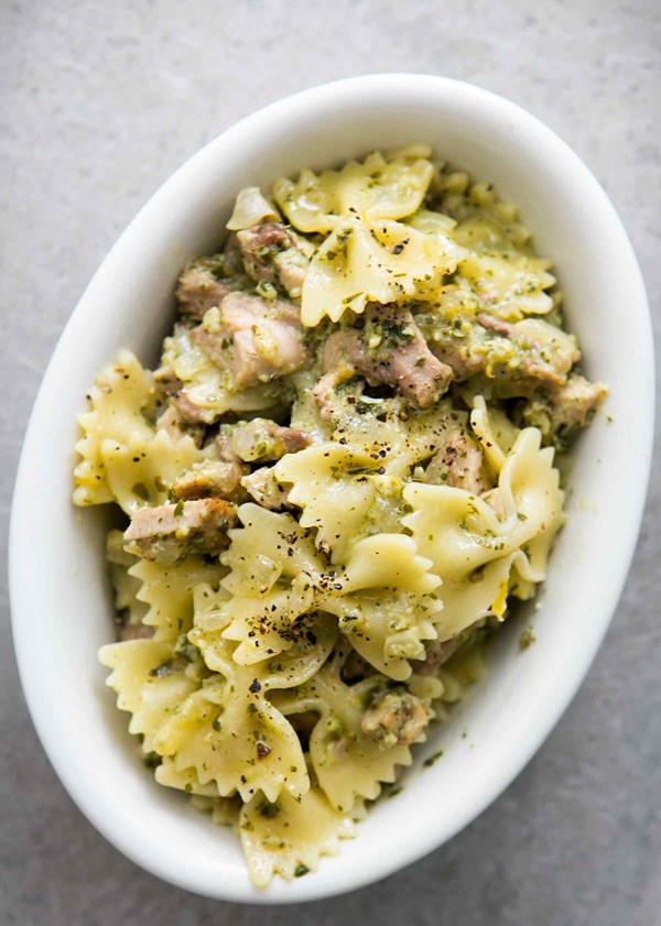 Lemon pesto turkey pasta