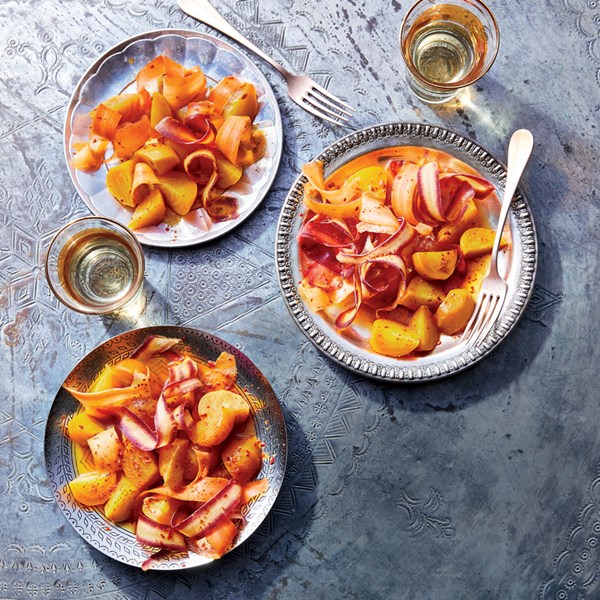 Lemon-pickled carrots and beets