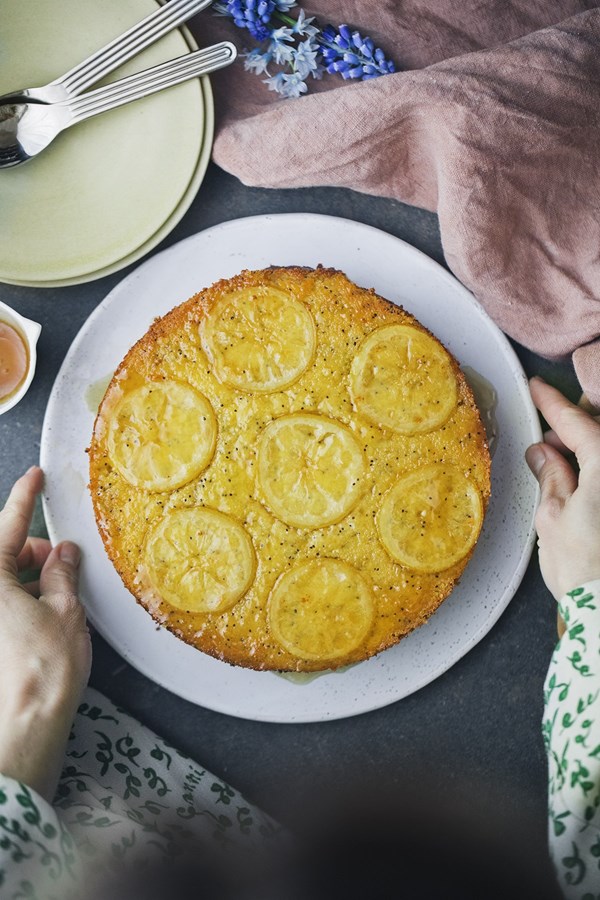 Lemon, polenta & ricotta cake