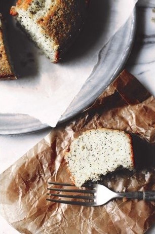 Lemon-poppy seed drizzle cake