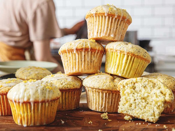 Lemon-poppy seed muffins