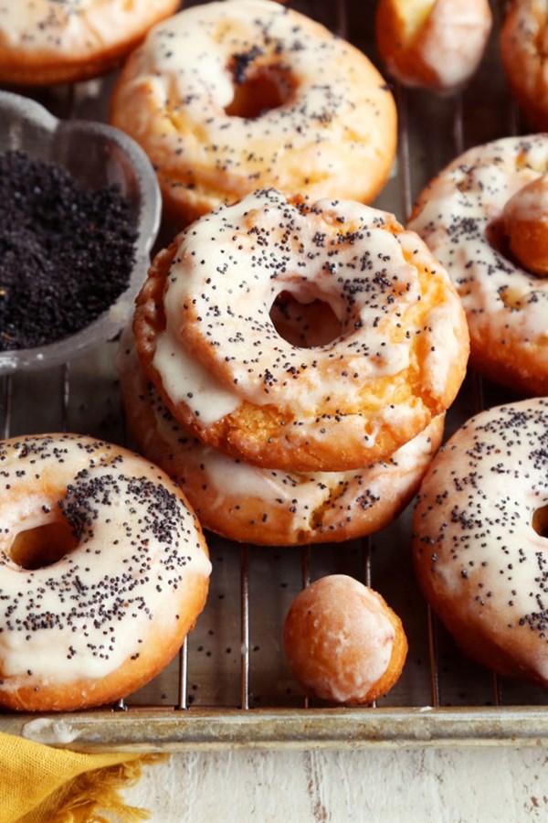 Lemon poppy seed old fashioned doughnuts