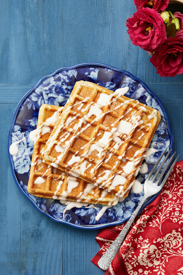 Lemon-poppy seed waffles