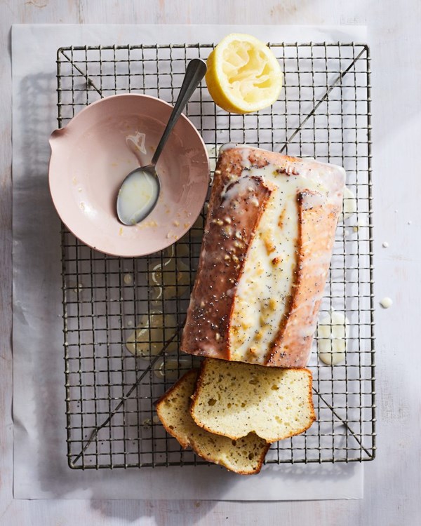 Lemon poppyseed loaf with yogurt glaze