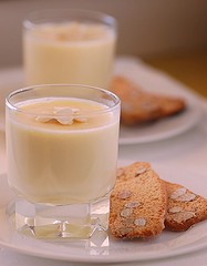 Lemon posset with almond bread