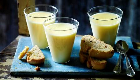 Lemon posset with fennel biscotti